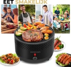 Ozocozy BBQ-ONE Houtskool Tafelbarbecue - Ø30 Cm- Zwart - Incl. Draagtas, Siliconen Bakkwast En RVS-Barbecuetang 18 Ozocozy BBQ-ONE Houtskool Tafelbarbecue - Ø30 Cm- Zwart - Incl. Draagtas, Siliconen Bakkwast En RVS-Barbecuetang -Aigostar winkel 1200x1133