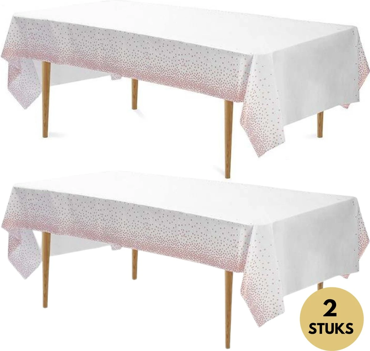 Pazzo Festa - Wegwerp Tafelkleed - 2 Stuks - Wit Rose - Vlek & Geurvrij - Verjaardagen - Gender Reveal - Baby Shower - Party's - 3 Pazzo Festa - Wegwerp Tafelkleed - 2 Stuks - Wit Rose - Vlek & Geurvrij - Verjaardagen - Gender Reveal - Baby Shower - Party's -