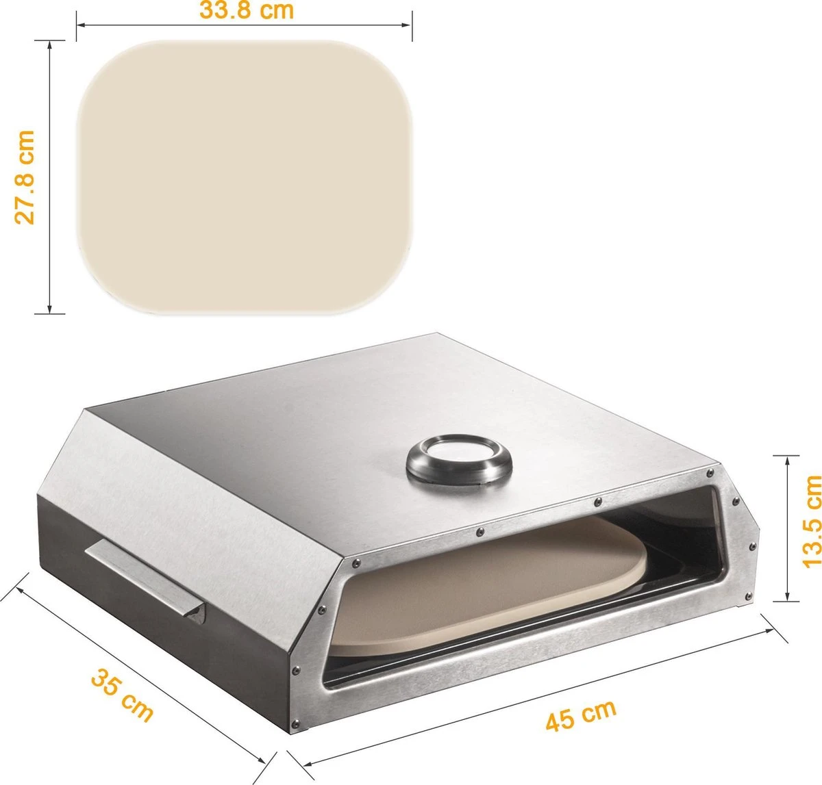 Bighorn Pizzaoven Met Pizzasteen Voor Barbecue - Grilloven - Draagbare - Edelstaal 7 Bighorn Pizzaoven Met Pizzasteen Voor Barbecue - Grilloven - Draagbare - Edelstaal - Afbeelding 5