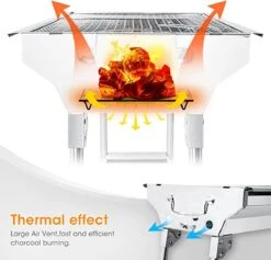 Uten - Houtskoolbarbecue - Opvouwbare Barbecue - Houtskoolbarbecues - Draagbare Camping Barbecue - 430 Roestvrij Staal Grill BBQ - 5-10 Persoon Tuin Buitenfeest - Zilver 17 Uten - Houtskoolbarbecue - Opvouwbare Barbecue - Houtskoolbarbecues - Draagbare Camping Barbecue - 430 Roestvrij Staal Grill BBQ - 5-10 Persoon Tuin Buitenfeest - Zilver -Aigostar winkel 1200x1152 6