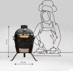 BluMill Kamado BBQ Egg - Kamado 13 Inch - Incl. Vlees Thermometer - Houtskoolbarbecues - Zwart - Ø 27cm -Aigostar winkel 1200x1156 5
