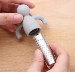 Theemannetjes - Theefilter Voor Losse Thee - Thee Infuser - Thee Zeef - Siliconen - Vaatwasserbestendig - Grijs - 2stuks -Aigostar winkel 1200x1161