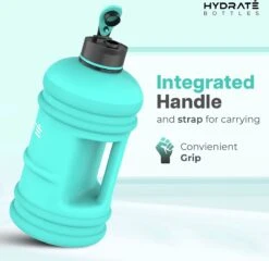 HYDRATE 2,2 Liter Sportfles - Duurzaam En Extra Sterk - BPA Vrij - Ideaal Voor: Sportschool, Dieet, Bodybuilding, Buitensport, Wandelen En Kantoor - Grote Waterfles (Mintgroen) -Aigostar winkel 1200x1164