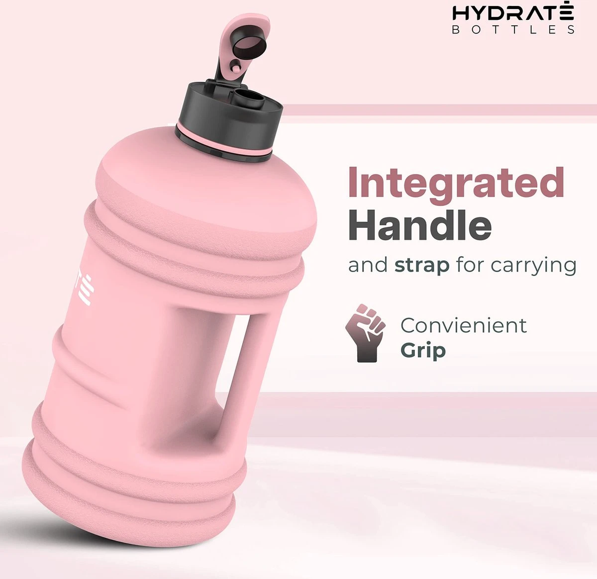 HYDRATE 2,2 Liter Sportfles - Duurzaam En Extra Sterk - BPA Vrij - Ideaal Voor: Sportschool, Dieet, Bodybuilding, Buitensport, Wandelen En Kantoor - Grote Waterfles (Mat Roze) 6 HYDRATE 2,2 Liter Sportfles - Duurzaam En Extra Sterk - BPA Vrij - Ideaal Voor: Sportschool, Dieet, Bodybuilding, Buitensport, Wandelen En Kantoor - Grote Waterfles (Mat Roze) - Afbeelding 4
