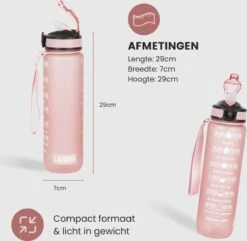 Lacardia Nederlandse Motivatie Waterfles Rosé Goud 'Nederlandse Tekst' - Drinkfles Met Rietje - Waterfles 1 Liter - Waterfles Met Tijdmarkering 18 Lacardia Nederlandse Motivatie Waterfles Rosé Goud 'Nederlandse Tekst' - Drinkfles Met Rietje - Waterfles 1 Liter - Waterfles Met Tijdmarkering -Aigostar winkel 1200x1169 2