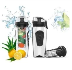 Merkloos Waterfles - Drinkfles - Waterfles Met Fruit Infuser – Zwart - 900ML -Aigostar winkel 1200x1170 3
