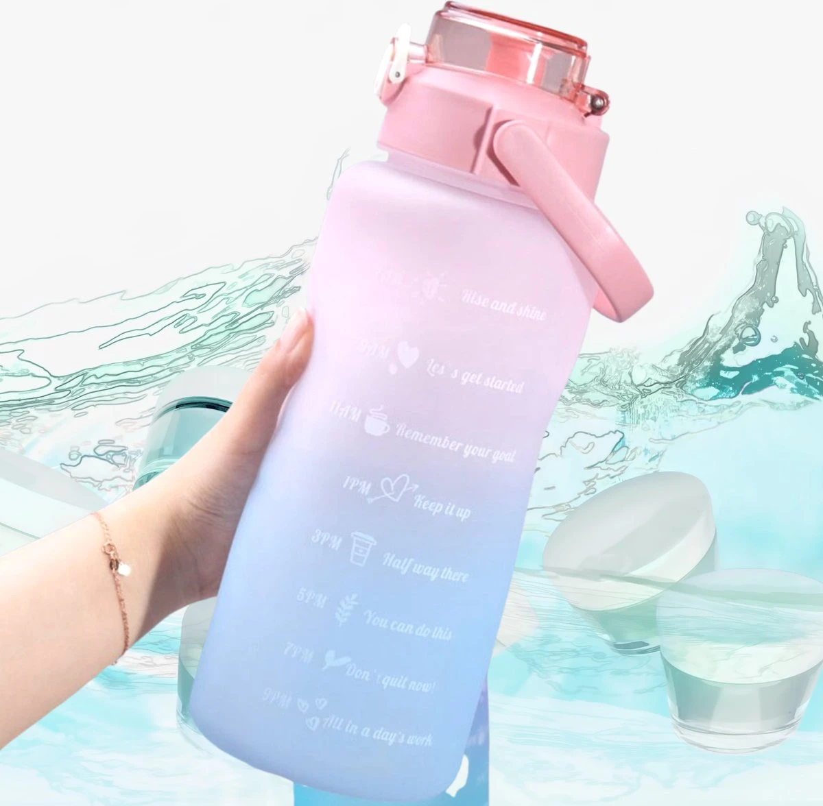 Merkloos Waterfles 2 Liter - Motivatie Waterfles - Waterfles Met Rietje - 2 Liter Waterfles - 2 Liter Drinkfles - Sportfles - Waterfles Met Tijdmarkering - 2 Liter 3 Merkloos Waterfles 2 Liter - Motivatie Waterfles - Waterfles Met Rietje - 2 Liter Waterfles - 2 Liter Drinkfles - Sportfles - Waterfles Met Tijdmarkering - 2 Liter