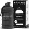 HYDRATE 2,2 Liter Waterfles - Nu Met Easy Drink Cap - Duurzaam En Extra Sterk - BPA Vrij - Ideaal Voor: Sportschool, Dieet, Bodybuilding, Buitensporten, Wandelen En Kantoor, Mat Zwart -Aigostar winkel 1200x1181 3
