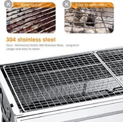 Uten - Houtskoolbarbecue - Opvouwbare Barbecue - Houtskoolbarbecues - Draagbare Camping Barbecue - 430 Roestvrij Staal Grill BBQ - 5-10 Persoon Tuin Buitenfeest - Zilver 16 Uten - Houtskoolbarbecue - Opvouwbare Barbecue - Houtskoolbarbecues - Draagbare Camping Barbecue - 430 Roestvrij Staal Grill BBQ - 5-10 Persoon Tuin Buitenfeest - Zilver -Aigostar winkel 1200x1184 10