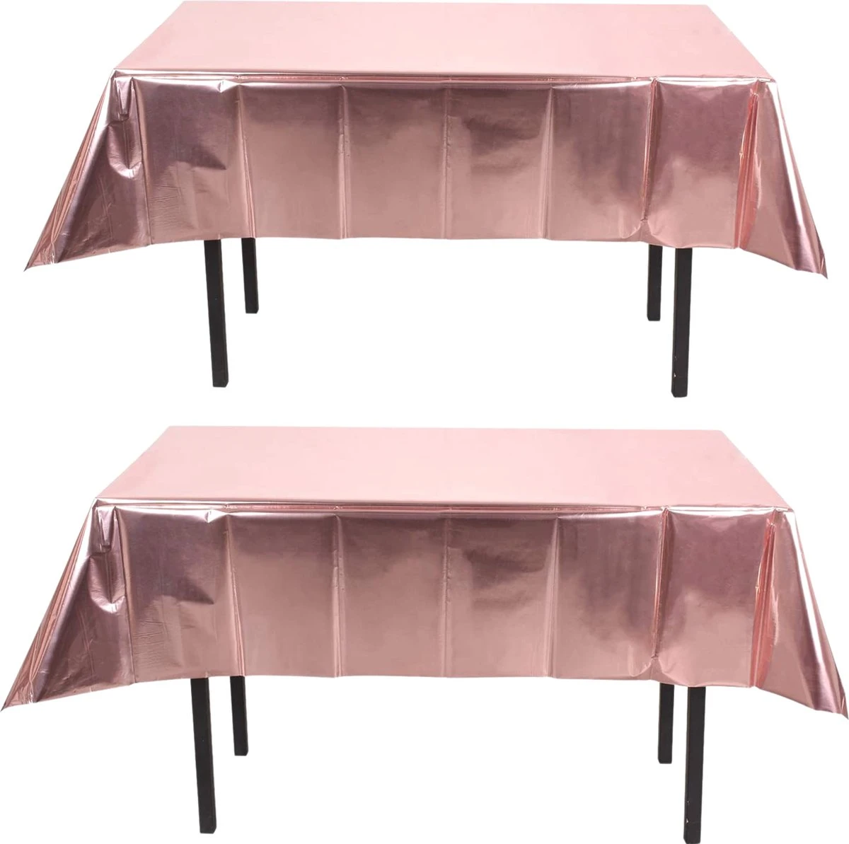 Partizzle 2x Rose Goud Plastic Wegwerp Tafelkleed Set - Verjaardag Bruiloft Sweet 16 Versiering - Feest Decoratie - 274 X 137 Cm 12 Partizzle 2x Rose Goud Plastic Wegwerp Tafelkleed Set - Verjaardag Bruiloft Sweet 16 Versiering - Feest Decoratie - 274 X 137 Cm - Afbeelding 10