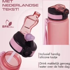 Gluxury Luxe Motivatie Waterfles - Nederlandse Tekst - Drinkfles Met Rietje - 1 Liter Drinkfles - Waterfles Met Tijdmarkering - Inc E-book -Aigostar winkel 1200x1194 1