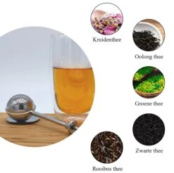 Blended Lifestyle® Theezeef Met Veer - Set Van 2 - Inclusief Lekplaatjes - Geschikt Voor Losse Kruiden -Aigostar winkel 1200x1197 8