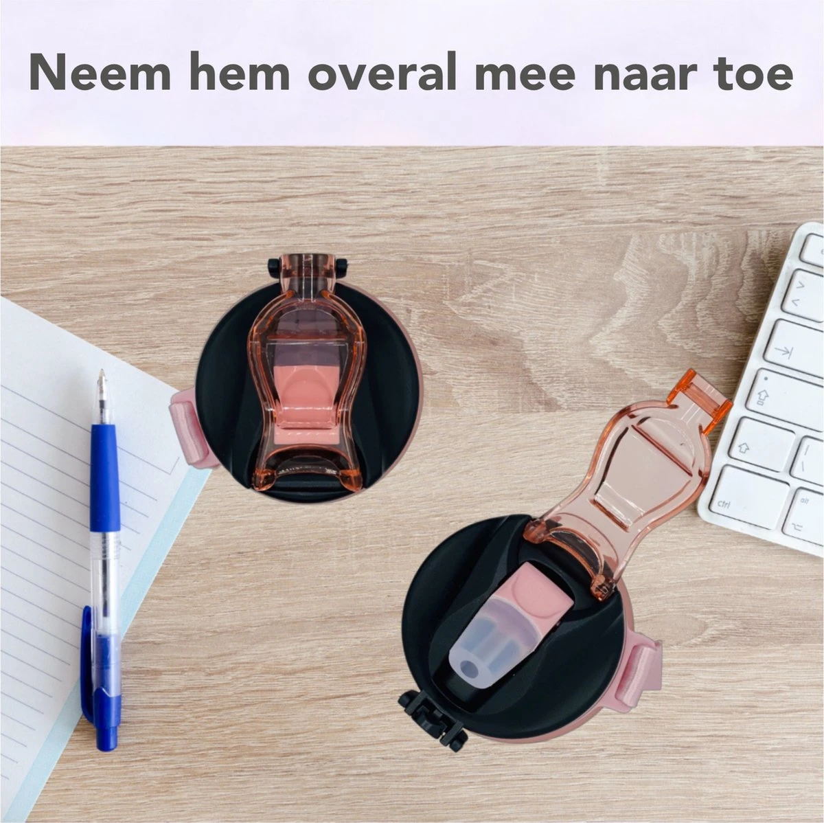 Seniq Motivatie Waterfles - 1 Liter - Drinkfles Met Tijdmarkering - Rietje - Roze 9 Seniq Motivatie Waterfles - 1 Liter - Drinkfles Met Tijdmarkering - Rietje - Roze - Afbeelding 7