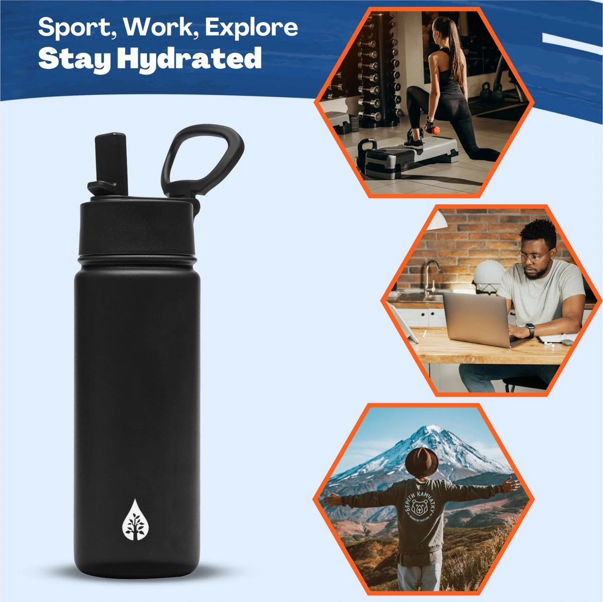 VANN Drinkfles 500 Ml Met Rietje Multifunctioneel - Waterfles Volwassenen - RVS Inclusief 3 Doppen - 24uur Koud/12 Uur Warm - Groen 7 VANN Drinkfles 500 Ml Met Rietje Multifunctioneel - Waterfles Volwassenen - RVS Inclusief 3 Doppen - 24uur Koud/12 Uur Warm - Groen - Afbeelding 5