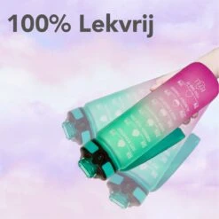 Seniq Motivatie Waterfles - 1 Liter - Drinkfles Met Tijdmarkering - Rietje - Groen Paars -Aigostar winkel 1200x1199 17