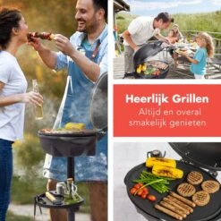 KitchenBrothers Elektrische BBQ - Met Grillplaat - Anti-aanbaklaag - Incl. Plank/Houders - Grilloppervlak 46,5x33,8cm - Tot 300°C - 2400W - Zwart -Aigostar winkel 1200x1200 1002