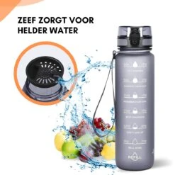 LaCardia Motivatie Waterfles Grijs - 1 Liter Drinkfles - Waterfles Met Tijdmarkering - Grijs 15 LaCardia Motivatie Waterfles Grijs - 1 Liter Drinkfles - Waterfles Met Tijdmarkering - Grijs -Aigostar winkel 1200x1200 106