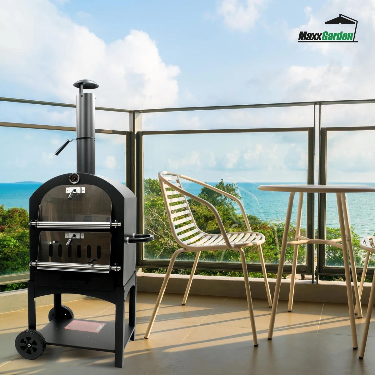 MaxxGarden Pizza Oven - Smoker Barbecue Op Hout, Houtskool Of Pellets - 45 X 65 X 158cm 5 MaxxGarden Pizza Oven - Smoker Barbecue Op Hout, Houtskool Of Pellets - 45 X 65 X 158cm - Afbeelding 3