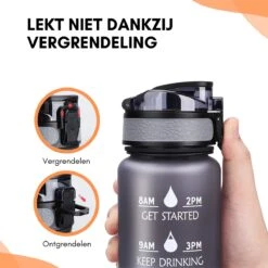 LaCardia Motivatie Waterfles Grijs - 1 Liter Drinkfles - Waterfles Met Tijdmarkering - Grijs 18 LaCardia Motivatie Waterfles Grijs - 1 Liter Drinkfles - Waterfles Met Tijdmarkering - Grijs -Aigostar winkel 1200x1200 109