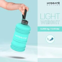 HYDRATE 2,2 Liter Sportfles - Duurzaam En Extra Sterk - BPA Vrij - Ideaal Voor: Sportschool, Dieet, Bodybuilding, Buitensport, Wandelen En Kantoor - Grote Waterfles (Mintgroen) -Aigostar winkel 1200x1200 130