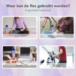 Seniq Motivatie Waterfles - 1 Liter - Drinkfles Met Tijdmarkering - Rietje - Paars Oranje -Aigostar winkel 1200x1200 214
