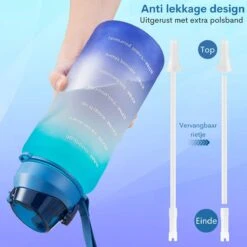 FLOOQ - Waterfles - Bidon - Sportdrankfles - Grote Waterfles - Rietje - 2 Liter - Lekvrij - Tijdsmarkering - Motivatie Waterfles - Blauw/Roze 12 FLOOQ - Waterfles - Bidon - Sportdrankfles - Grote Waterfles - Rietje - 2 Liter - Lekvrij - Tijdsmarkering - Motivatie Waterfles - Blauw/Roze -Aigostar winkel 1200x1200 219