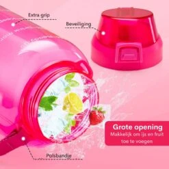 FLOOQ - Waterfles - Bidon - Sportdrankfles - Grote Waterfles - Rietje - 2 Liter - Lekvrij - Tijdsmarkering - Motivatie Waterfles - Blauw/Roze 14 FLOOQ - Waterfles - Bidon - Sportdrankfles - Grote Waterfles - Rietje - 2 Liter - Lekvrij - Tijdsmarkering - Motivatie Waterfles - Blauw/Roze -Aigostar winkel 1200x1200 221