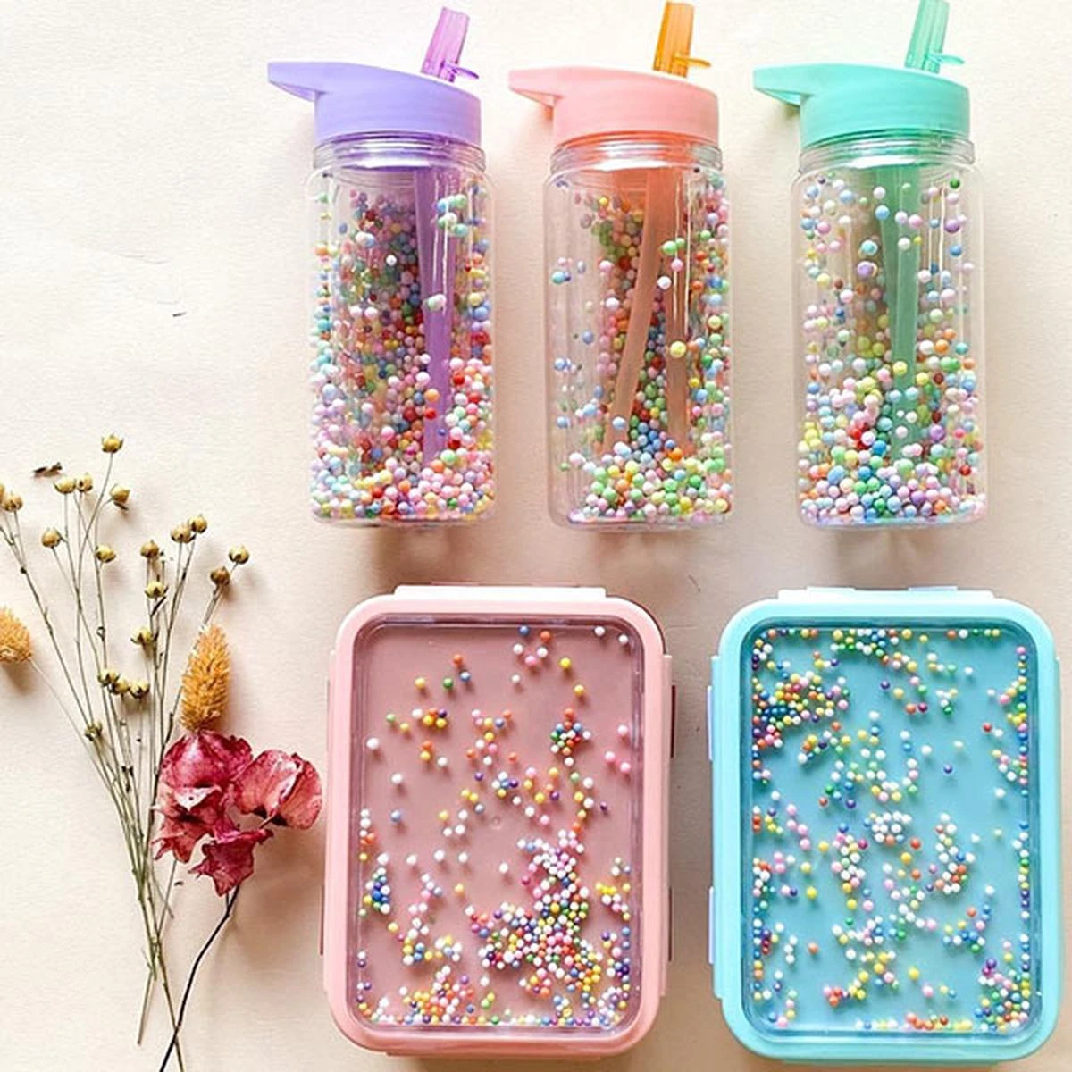 Drinkfles Macaron Popsicles Coral - Petit Monkey 6 Drinkfles Macaron Popsicles Coral - Petit Monkey - Afbeelding 4