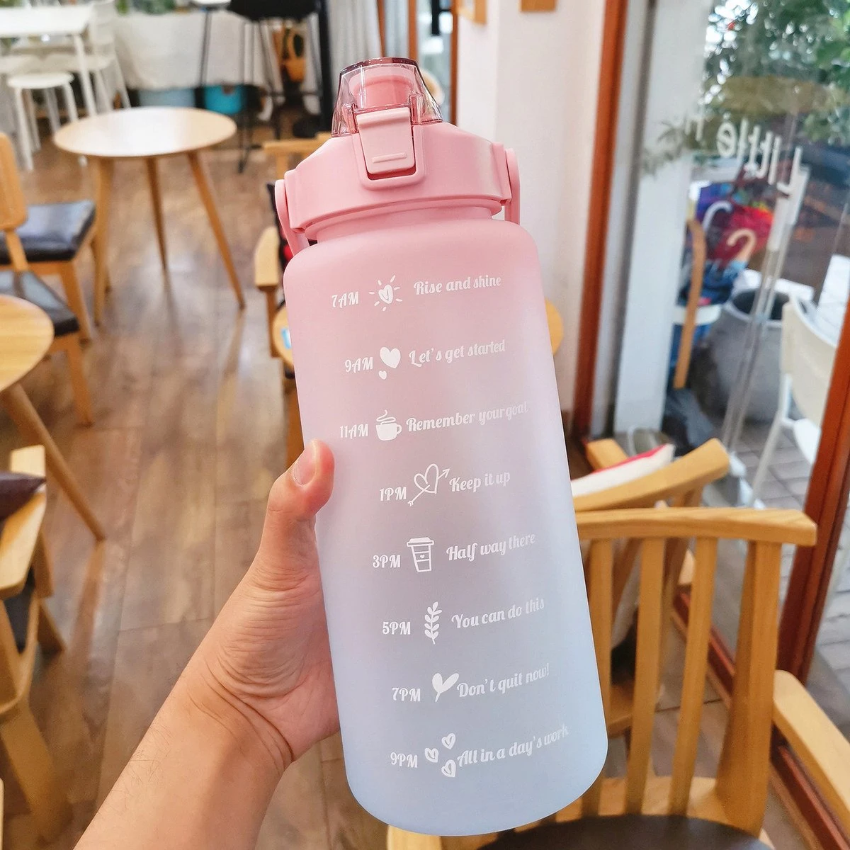 Merkloos Waterfles 2 Liter - Motivatie Waterfles - Waterfles Met Rietje - 2 Liter Waterfles - 2 Liter Drinkfles - Sportfles - Waterfles Met Tijdmarkering - 2 Liter 4 Merkloos Waterfles 2 Liter - Motivatie Waterfles - Waterfles Met Rietje - 2 Liter Waterfles - 2 Liter Drinkfles - Sportfles - Waterfles Met Tijdmarkering - 2 Liter - Afbeelding 2
