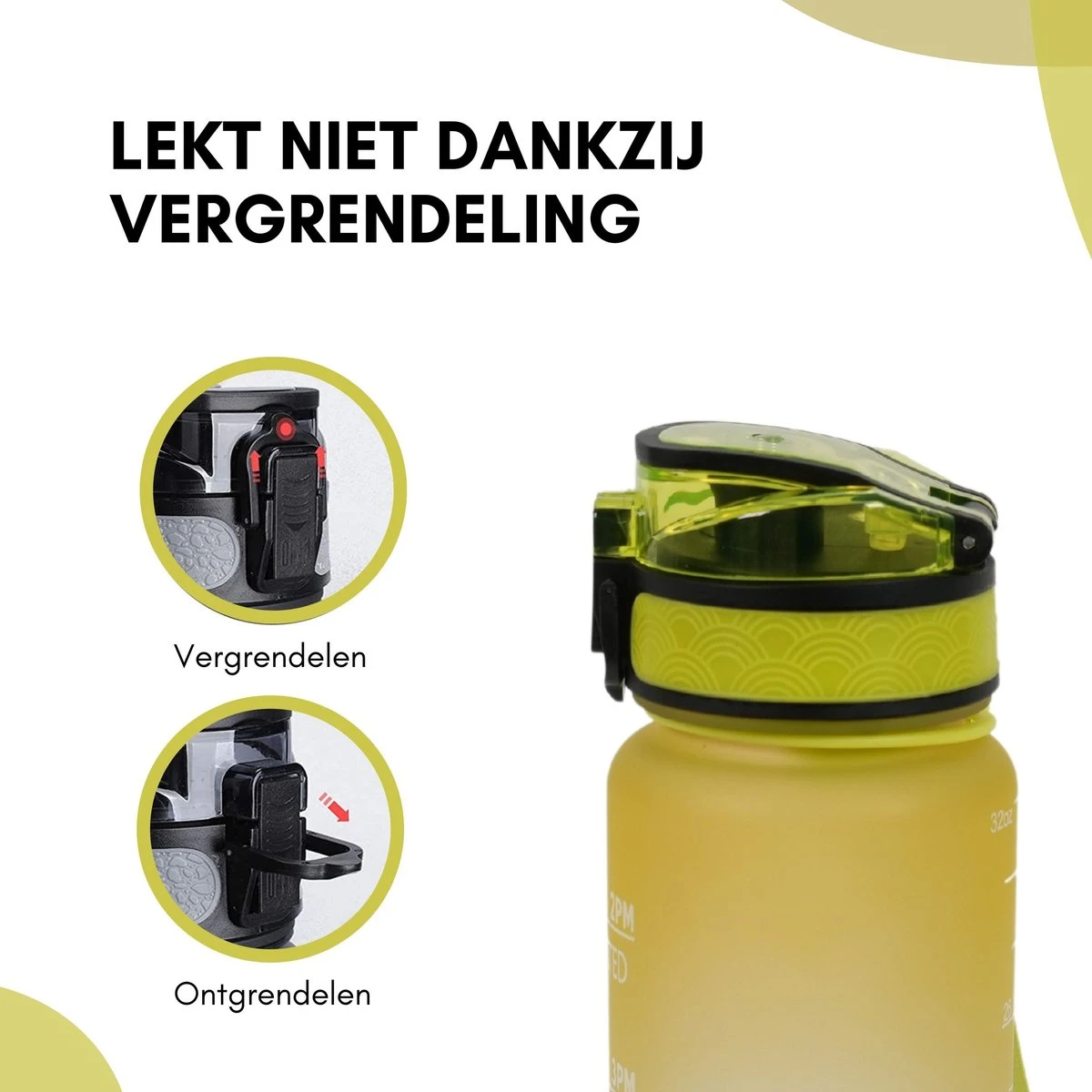 LaCardia Motivatie Waterfles Geel Blauw - 1 Liter Drinkfles - Waterfles Met Tijdmarkering - Geel + Blauw 5 LaCardia Motivatie Waterfles Geel Blauw - 1 Liter Drinkfles - Waterfles Met Tijdmarkering - Geel + Blauw - Afbeelding 3