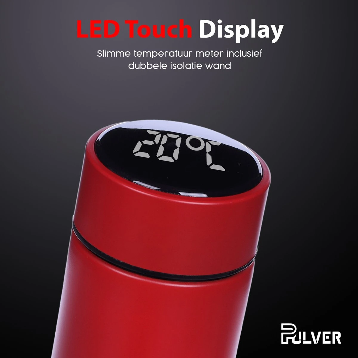 Pulver- Drinkfles - Smart - Temperatuur Meter - Dubbel Geïsoleerd - Drinkfles Kinderen & Volwassenen - Drinkflessen - Rood 4 Pulver- Drinkfles - Smart - Temperatuur Meter - Dubbel Geïsoleerd - Drinkfles Kinderen & Volwassenen - Drinkflessen - Rood - Afbeelding 2