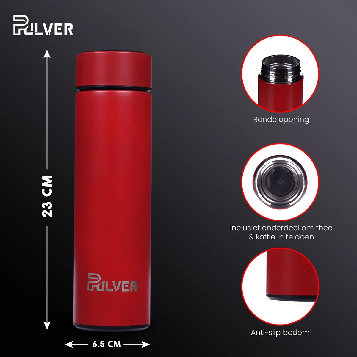 Pulver- Drinkfles - Smart - Temperatuur Meter - Dubbel Geïsoleerd - Drinkfles Kinderen & Volwassenen - Drinkflessen - Rood 9 Pulver- Drinkfles - Smart - Temperatuur Meter - Dubbel Geïsoleerd - Drinkfles Kinderen & Volwassenen - Drinkflessen - Rood - Afbeelding 7