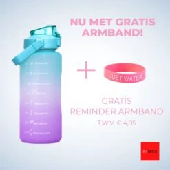 By Bresi - Waterfles 2 Liter - Groen/Paars - Gratis Armband - Waterfles Met Rietje - Grote Waterfles - Sportbidon - Twee Liter Waterfles - Sportfles - Sportfles Fitness - Bottle 2 Liter- Drinkfles - Schenkfles - Drinkbus - Armband - Waterflessen -Aigostar winkel 1200x1200 276