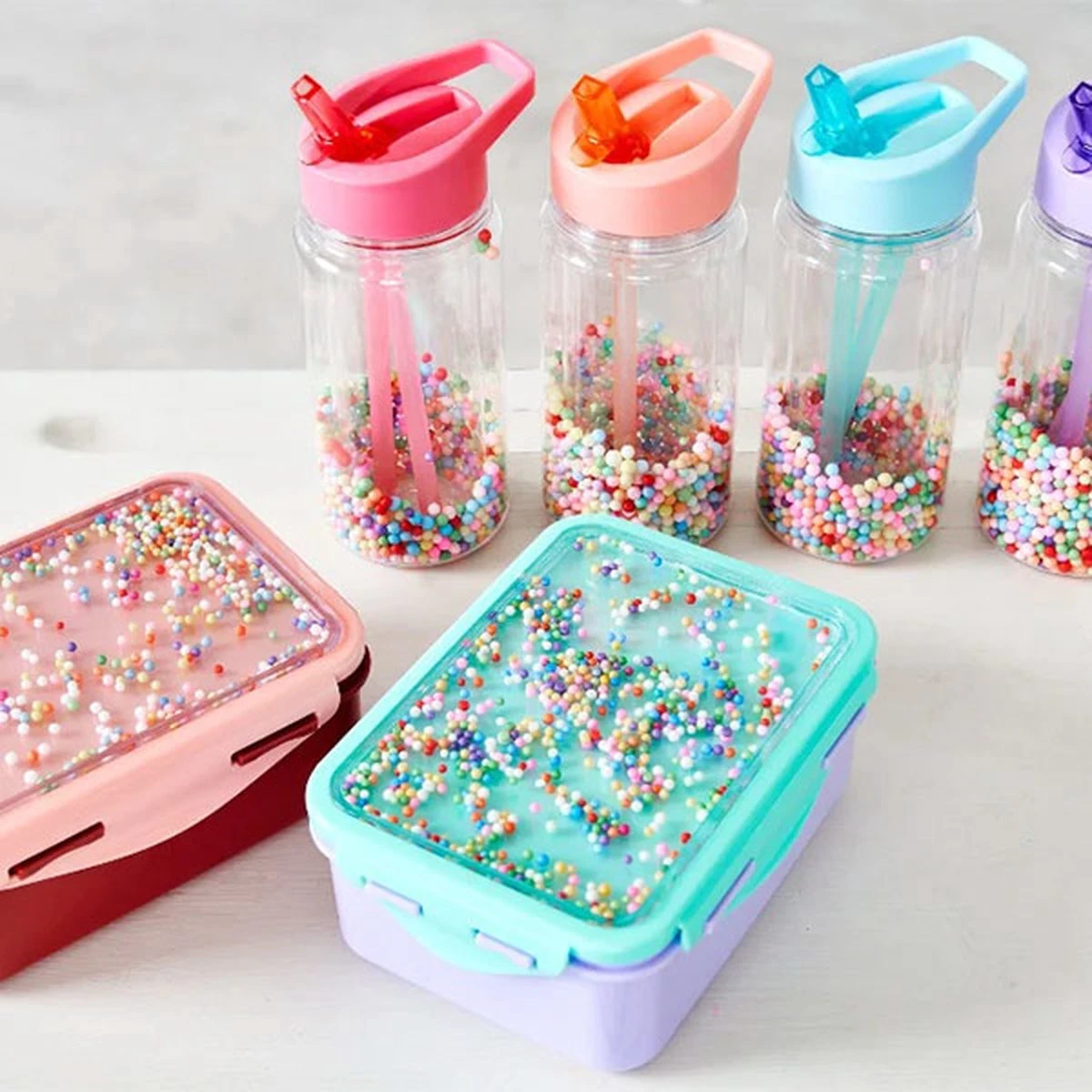 Drinkfles Macaron Popsicles Peony Pink - Petit Monkey 5 Drinkfles Macaron Popsicles Peony Pink - Petit Monkey - Afbeelding 3