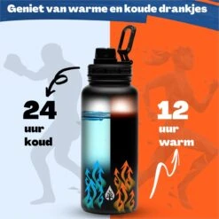 Waterfles 1 Liter Multifunctioneel Met Rietje - Drinkfles Volwassenen – Met 3 Doppen – RVS – 24uur Koud/12 Uur Warm - Zwart 21 Waterfles 1 Liter Multifunctioneel Met Rietje - Drinkfles Volwassenen – Met 3 Doppen – RVS – 24uur Koud/12 Uur Warm - Zwart -Aigostar winkel 1200x1200 288