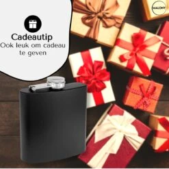 Malony® Luxe Heupfles - Veldfles - Flacon - Drinkfles - 180ML - RVS - Giftbox - Veiligheidssluiting - Zwart -Aigostar winkel 1200x1200 301