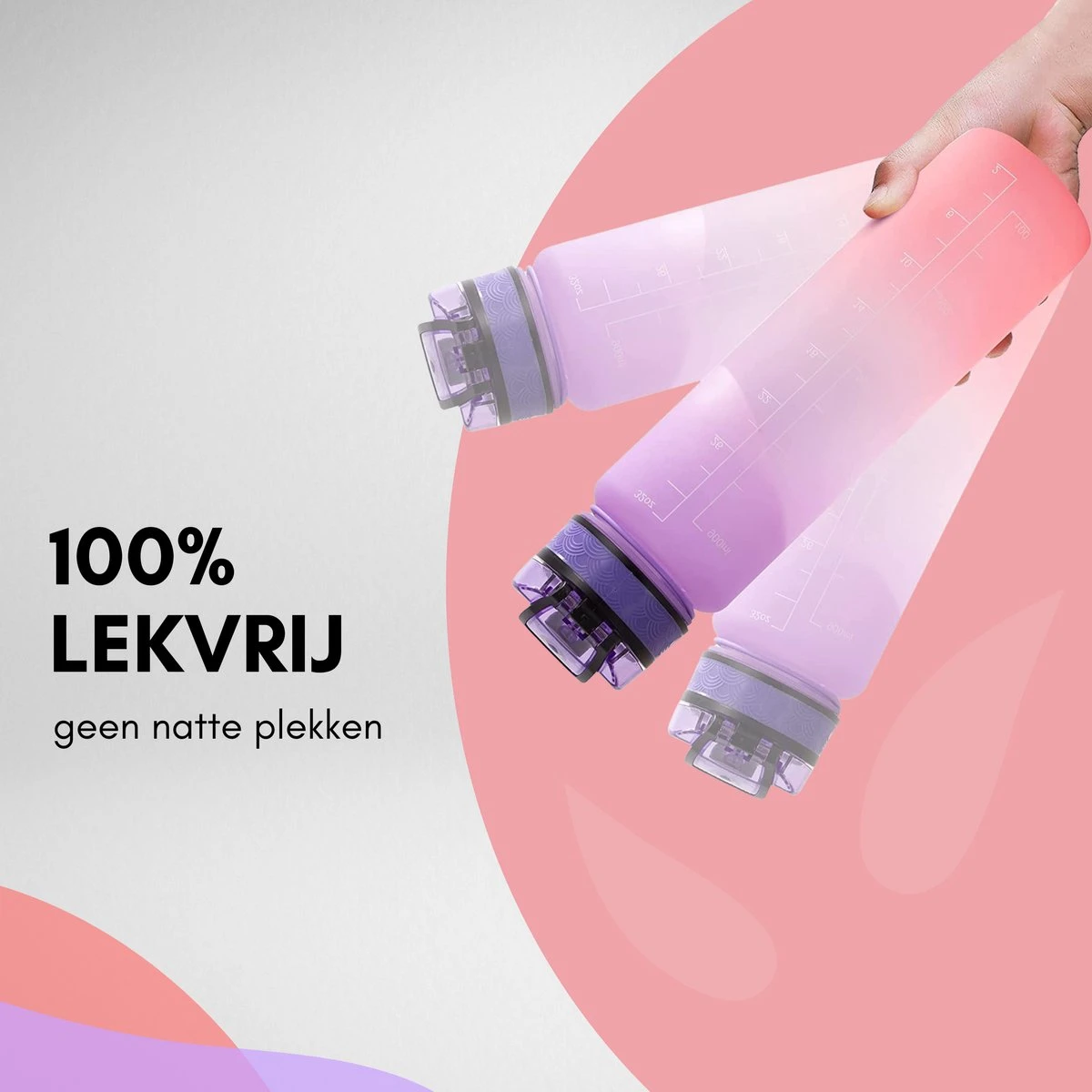 LaCardia Motivatie Waterfles Paars Oranje- 1 Liter Drinkfles - Waterfles Met Tijdmarkering - Paars Oranje 5 LaCardia Motivatie Waterfles Paars Oranje- 1 Liter Drinkfles - Waterfles Met Tijdmarkering - Paars Oranje - Afbeelding 3