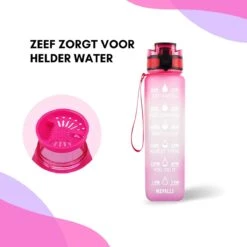 LaCardia Motivatie Waterfles Roze Paars - 1 Liter Drinkfles - Waterfles Met Tijdmarkering - Roze + Paars 14 LaCardia Motivatie Waterfles Roze Paars - 1 Liter Drinkfles - Waterfles Met Tijdmarkering - Roze + Paars -Aigostar winkel 1200x1200 321