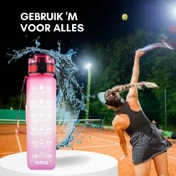 LaCardia Motivatie Waterfles Roze Paars - 1 Liter Drinkfles - Waterfles Met Tijdmarkering - Roze + Paars 15 LaCardia Motivatie Waterfles Roze Paars - 1 Liter Drinkfles - Waterfles Met Tijdmarkering - Roze + Paars -Aigostar winkel 1200x1200 322