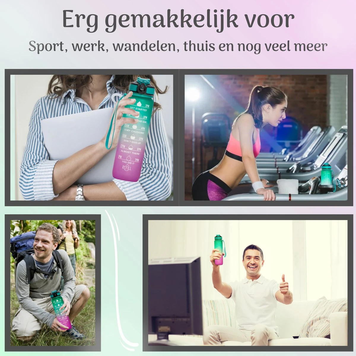 Migliore Drinkfles – Luxe Drinkfles Met Rietje – Waterfles 1 Liter – Water Bottle – Motivatie Waterfles Met Tijdmarkeringen - Ook In 600 Ml En 2 Liter 9 Migliore Drinkfles – Luxe Drinkfles Met Rietje – Waterfles 1 Liter – Water Bottle – Motivatie Waterfles Met Tijdmarkeringen - Ook In 600 Ml En 2 Liter - Afbeelding 7