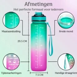 Migliore Drinkfles – Luxe Drinkfles Met Rietje – Waterfles 1 Liter – Water Bottle – Motivatie Waterfles Met Tijdmarkeringen - Ook In 600 Ml En 2 Liter 19 Migliore Drinkfles – Luxe Drinkfles Met Rietje – Waterfles 1 Liter – Water Bottle – Motivatie Waterfles Met Tijdmarkeringen - Ook In 600 Ml En 2 Liter -Aigostar winkel 1200x1200 334