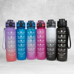 Nimma® Motivatie Waterfles - 1 Liter Drinkfles - Met Tijdmarkeringen En Fruitfilter - Blauw -Aigostar winkel 1200x1200 395