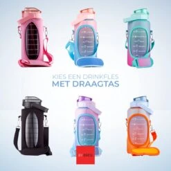 By Bresi - Waterfles 2 Liter MET Sleeve Groen/Paars - Gratis Armband - Waterfles Met Rietje -Drinkfles Met Rietje - Grote Waterfles - Bottle 2 Liter - Sportbidon - Sportfles Fitness - Waterkan - Gallon - Schenkfles - Waterflessen - Drinkbus -Aigostar winkel 1200x1200 417