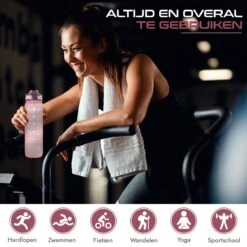 Gluxury Luxe Motivatie Waterfles - Nederlandse Tekst - Drinkfles Met Rietje - 1 Liter Drinkfles - Waterfles Met Tijdmarkering - Inc E-book -Aigostar winkel 1200x1200 419