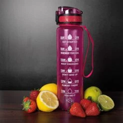 Nimma® Motivatie Waterfles - 1 Liter Drinkfles - Met Tijdmarkeringen En Fruitfilter - Roze 13 Nimma® Motivatie Waterfles - 1 Liter Drinkfles - Met Tijdmarkeringen En Fruitfilter - Roze -Aigostar winkel 1200x1200 440