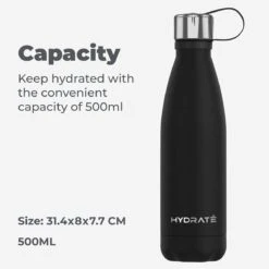 HYDRATE Super Geïsoleerde Drinkfles Roestvrij Staal Thermos 500ml - BPA Vrij, Vacuüm Drinkfles - 24 Uur Koud & 12 Uur Heet Waterfles - Voor Mannen, Vrouwen & Volwassenen 10 HYDRATE Super Geïsoleerde Drinkfles Roestvrij Staal Thermos 500ml - BPA Vrij, Vacuüm Drinkfles - 24 Uur Koud & 12 Uur Heet Waterfles - Voor Mannen, Vrouwen & Volwassenen -Aigostar winkel 1200x1200 451