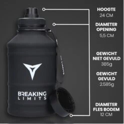 Breaking Limits Stalen Waterfles 2 Liter – Drinkfles – Gemaakt Van Roestvrij Staal – Grote Waterfles – Waterjug – Bidon 2 Liter – 2.2 Liter - Zwart 23 Breaking Limits Stalen Waterfles 2 Liter – Drinkfles – Gemaakt Van Roestvrij Staal – Grote Waterfles – Waterjug – Bidon 2 Liter – 2.2 Liter - Zwart -Aigostar winkel 1200x1200 457