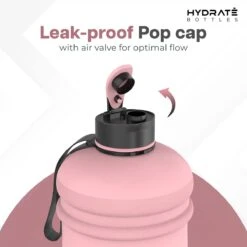 HYDRATE 2,2 Liter Sportfles - Duurzaam En Extra Sterk - BPA Vrij - Ideaal Voor: Sportschool, Dieet, Bodybuilding, Buitensport, Wandelen En Kantoor - Grote Waterfles (Mat Roze) 9 HYDRATE 2,2 Liter Sportfles - Duurzaam En Extra Sterk - BPA Vrij - Ideaal Voor: Sportschool, Dieet, Bodybuilding, Buitensport, Wandelen En Kantoor - Grote Waterfles (Mat Roze) -Aigostar winkel 1200x1200 465