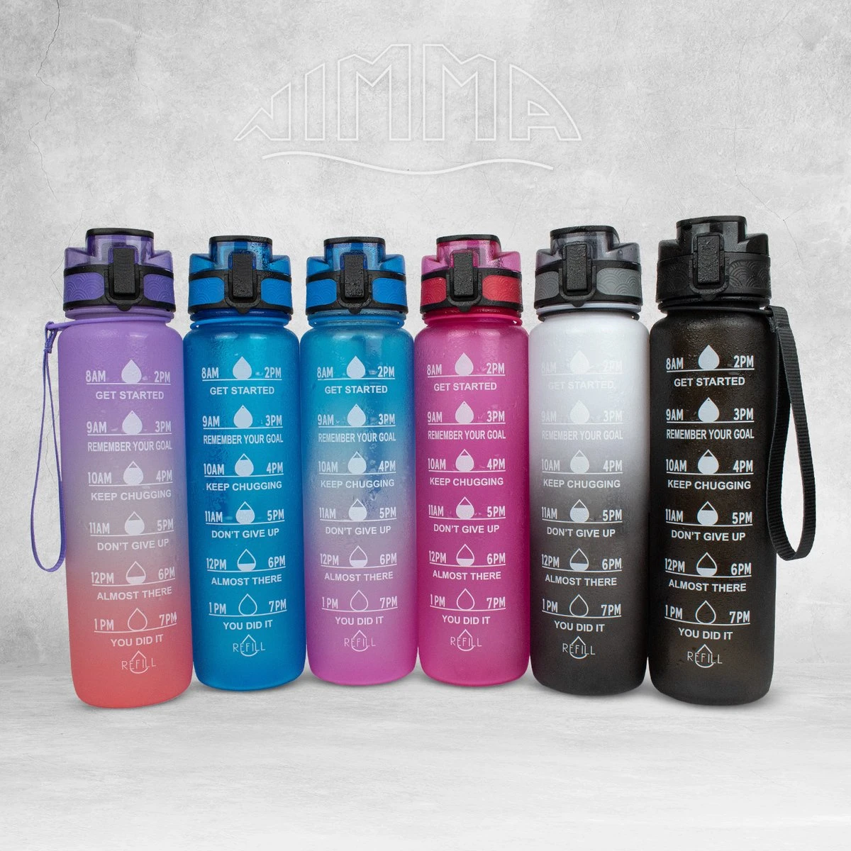 Nimma® Motivatie Waterfles - 1 Liter Drinkfles - Met Tijdmarkeringen En Fruitfilter - Zwart Wit 10 Nimma® Motivatie Waterfles - 1 Liter Drinkfles - Met Tijdmarkeringen En Fruitfilter - Zwart Wit - Afbeelding 8