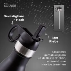 Pulver - Luxe RVS Thermosbeker / Drinkfles – BPA Vrij – 500 Ml - Waterfles Met Rietje – Drinkfles – Dubbele Isolatie - Kinderen & Volwassenen - Zwart 14 Pulver - Luxe RVS Thermosbeker / Drinkfles – BPA Vrij – 500 Ml - Waterfles Met Rietje – Drinkfles – Dubbele Isolatie - Kinderen & Volwassenen - Zwart -Aigostar winkel 1200x1200 5